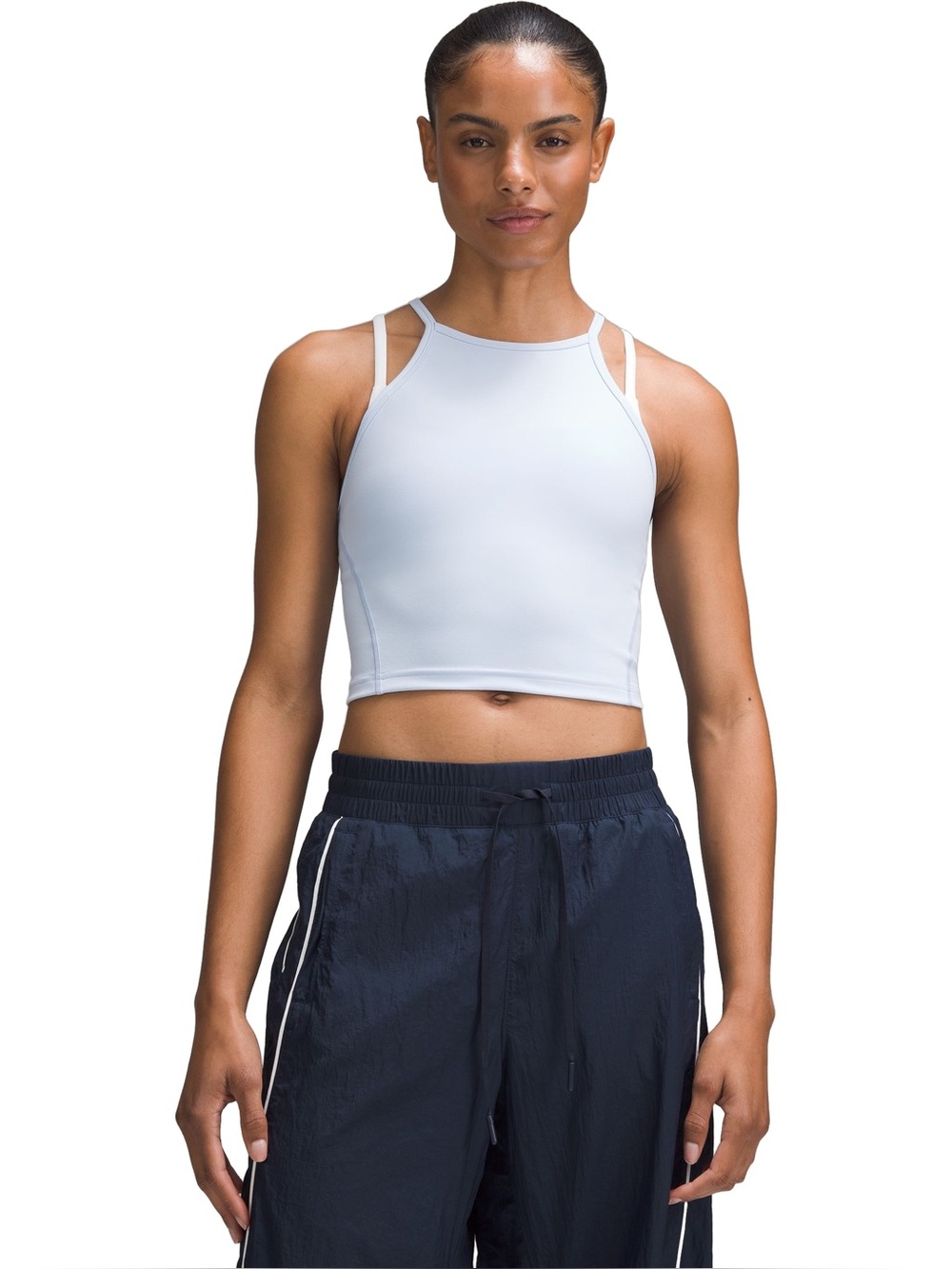 Lululemon Wunder Train High-Neck Cross-Back Tank Top - Size 10 Windmill Blue